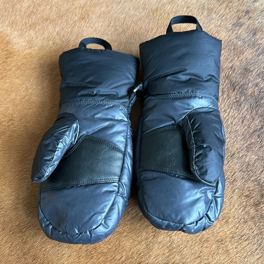 The North Face Black Mittens unisex nuptse mitt youth junior large